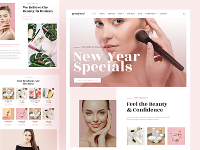 Prettybox - Cosmetic & Beauty Products Elementor Template beauty cosmetic ecommerce fashion figma hair landing page landingpage makeup online store products salon shop template ui web design website wellness woocommerce wordpress