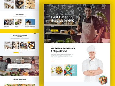 Cooked - Catering & Restaurant Website Template baking beverages business cafe catering chef culinary elementor figma food homepage landing page landingpage restaurant ui web web design website wordpress