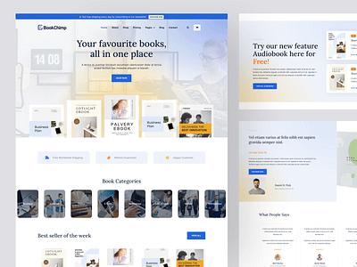BookChimp - Online Book Store Website Template book book shop book store ebook ecommerce elementor figma frontend landing page landingpage library online store publisher template ui web design website woocommerce wordpress writer