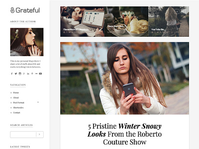 Grateful - Fashion Blog Theme for WordPress blog fashion template theme travel wordpress