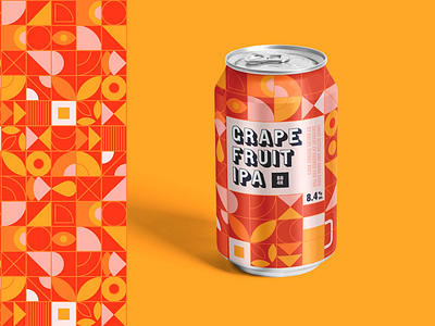 Grapefruit IPA beer can drink illustration packaging