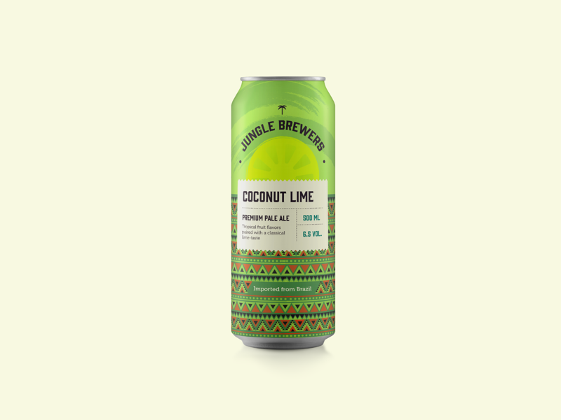 Coconut Pale Ale drink beverage aztec labeldesign label beercan lime coconut packaging design can beer