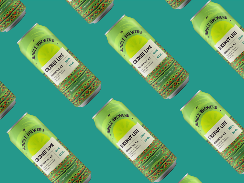 Coconat Lime Pale Ale drink beverage aztec labeldesign label beercan lime coconut packaging design can beer