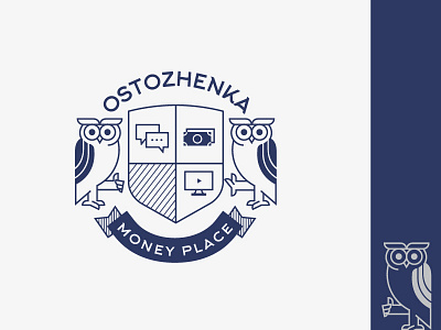 Logo for Ostozhenka Money Please branding investing logo place school