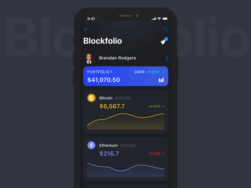 Blockfolio design concept app design bitcoins blockfolio crypto crypto currency design hig interactions ios mobile mobile app ui user experience user interface ux