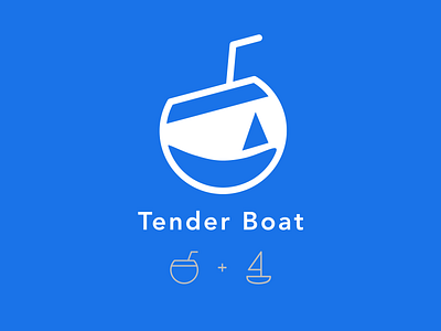 Tender boat logo design adobe xd blue blue and white boat clean design creative creative logo creativity design logo logo design simple design tender ui ui design
