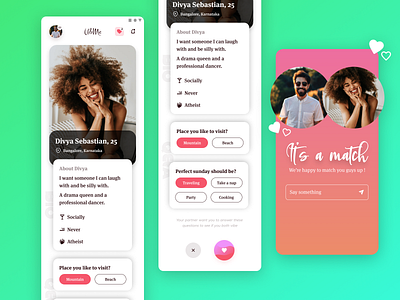 U&Me - Dating App branding clean design couples dating dating app design simple design ui ui design