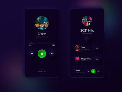 Playlist - Soft UI android app design artist clean design design figma music neumorphism playlist simple design soft ui song ui ui design uiux