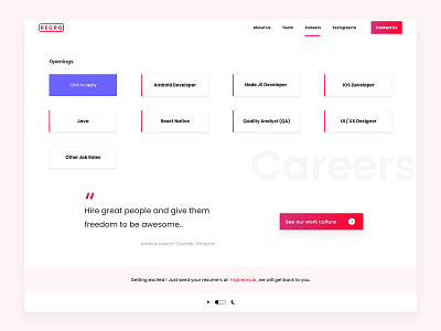 Career adobe xd cards careers page recruitment simple design ui design ux design website website design