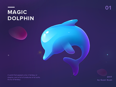 Magic dolphin design icon illustration