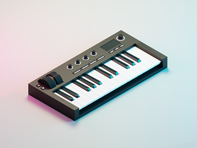 MIDI Controller 3d 3d art blender controller illustration isometric keys midi music music art