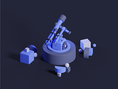 Observatory 3d abstract algolia b3d blender blender3d design illustration isometric observatory planetarium search telescope