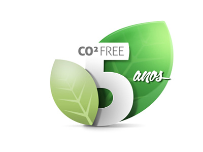 CO² Free | 5 anos badge carbono co2 environment five free green leaf logo mask nature photoshop shapes