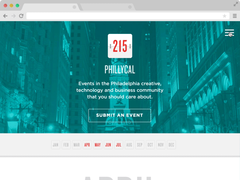 Phillycal Menu Overlay animation interaction menu ui