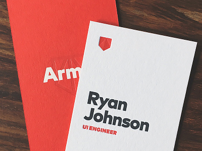 Armor Business Cards letterpress typography