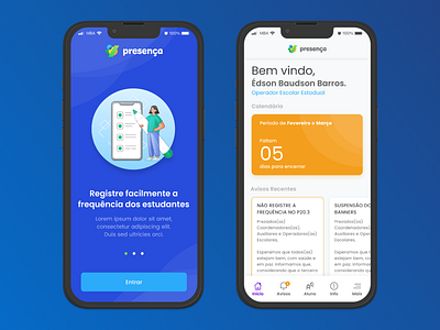 Mobile - App Presença app design figma mobile product design ui ux