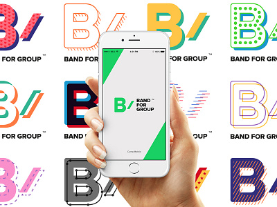 BAND for group appliction - Brand eXperience renewal app app icon brand branding flexible identity logo mobile brand