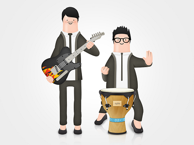 Indie Bands bands character design djembe guitar illustration indie music photoshop