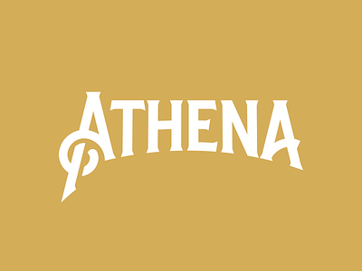Athena - Logo Design athena athene custom type gold gold logo greek god greek gods greek mythology grid logo logo logo design logo grid logo type logotype logotype design mythology olympian pillar wordmark wordmark logo