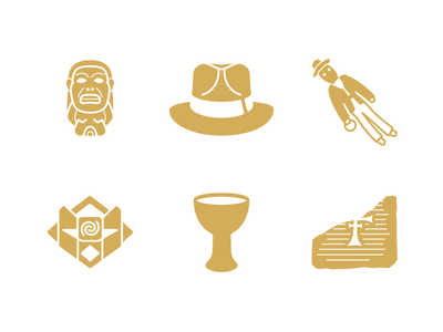 Adventure Icons adventure fedora grail icons idol illustration indiana jones indy voodoo