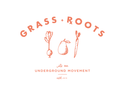 Grass Roots Final Logo branding fruits illustration logo natural organic pattern veggies