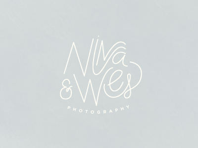 Nina + Wes branding hand lettering logo photography