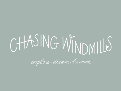Chasing Windmills branding children hand drawn hand lettering logo