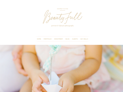 Something Beautyfull branding hand lettering logo photography web design
