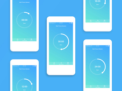 Focus Time App app ios mobile productivity prototyping timer tracking ui ux