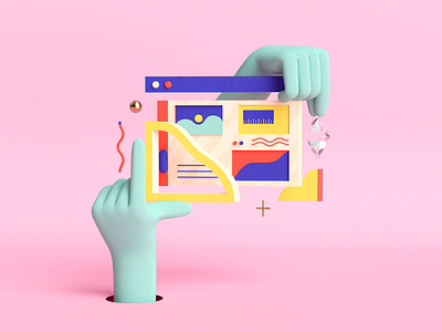 Illustration for Godaddy 3d abstract adobe art art direction branding c4d cinema4d design graphic illustration uxui web