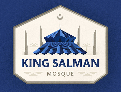 King Salman Mosque Badge architecture badge badgedesign buidlings illustration islam maldives