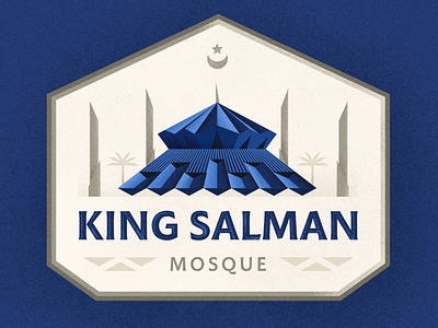 King Salman Mosque Badge architecture badge badgedesign buidlings illustration islam maldives