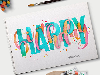 Happy Birthday birthday birthday art birthday card design digital art digital lettering happy birthday illustration ipad pro lettering procreate typography