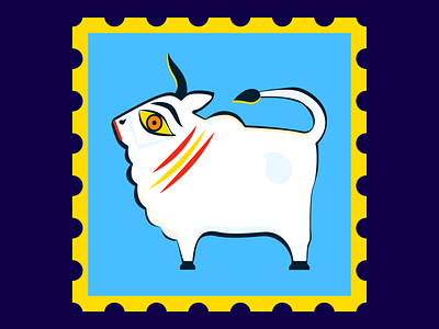 Oriental Iconography 2 bull iconography illustration jamini roy stamp symbolism