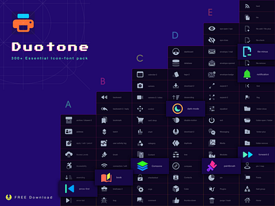 Essential Duotone Icon-Font Pack for Free