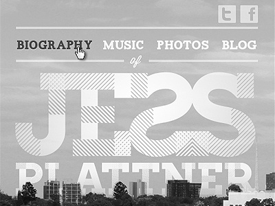 Jess Plattner - Sidebar/Header II head header heading hover navigation sidebar sky typography