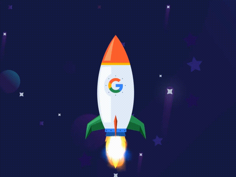 Google 20th Birthday 2d animation birthday dribbble galaxy google google ads google adwords googleslides illustraion motion motion design motion graphic rocket sci fi ui