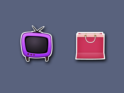 icons for app "Talking Smesharik" bag cartoon game icon old shop tv video
