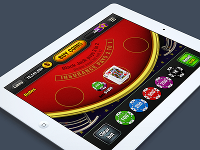BlackJack game app app blackjack cards casino chips gambling game icons interface ipad las vegas poker