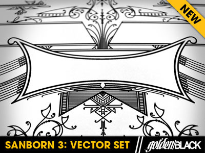 Sanborn Vector Set #3 art banner design digital element flourish frame graphic sanborn sanborn map company vector vectors vintage