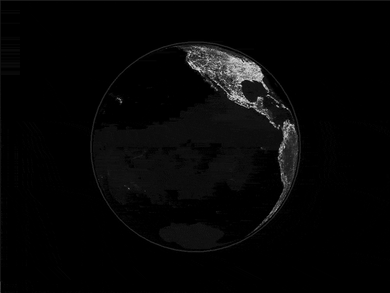 Rotating Globe animated animation black and white generative globe openframeworks