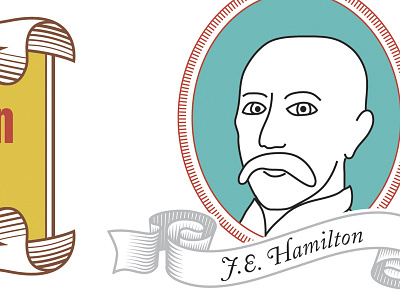 James Edward Hamilton illustration hamilton hamilton wood type illustration line drawing portrait
