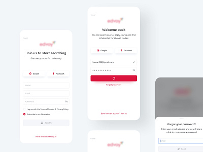 Log In and Sign Up Flows account android app design branding flow forget password form field ios app design iphone x join login mobile onboarding registration page signup user experience design user interface design welcome screen