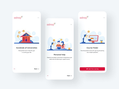 Onboarding screens android application brand identity education app explore illustration ios journey mobile modern onboarding screens student typography ui university user experience design user interface design ux