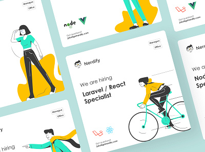 Banners for the job search banner brand identity design hiring illustration interface jobs logo mobile ui user experience design user interface design web