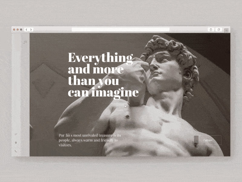 "Everything and more than you can imagine" - History art freedom history person sculpture travel typography ui user experience design user interface design ux website