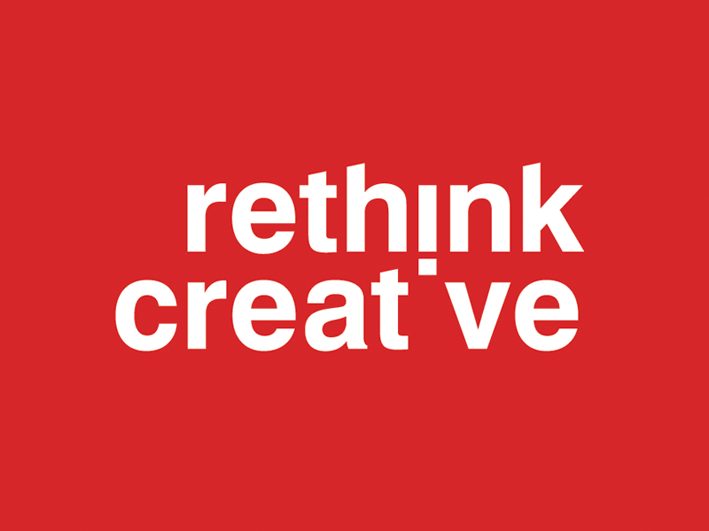 Rethink ! Identity black branding change red rethink