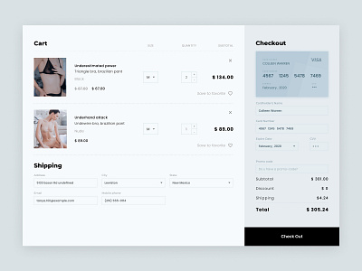 Daily UI 02 / Checkout cart checkout daily ui design figma forms lingerie ui