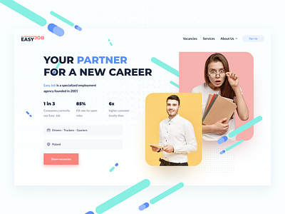 Web site — Main page branding career figma forms job board landingpage mainpage promotion ui ui design ux web design website work