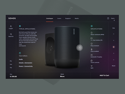 Wireless speakers " Sonos " — Product card card ecommerce figma forms item product pwa sonos ui ux web site